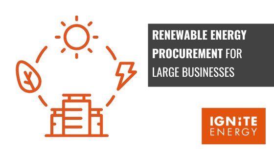 renewable energy procurement icon with article text