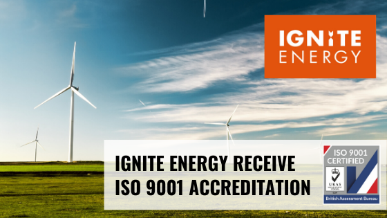 ISO 9001 accreditation for Ignite Energy