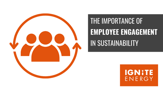 figures representing employees engaging with sustainability