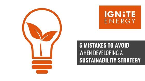 sustainability strategy errors header image with lightbulb and leaf